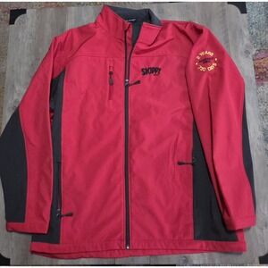 Devon & Jones "Skippy" Brand Red & Black Soft Shell Fleece Lined Jacket Men 2XL
